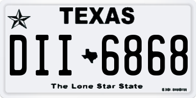 TX license plate DII6868