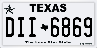 TX license plate DII6869