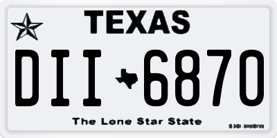 TX license plate DII6870