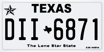 TX license plate DII6871