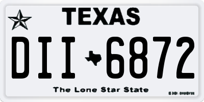 TX license plate DII6872