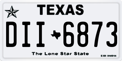 TX license plate DII6873