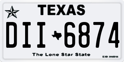TX license plate DII6874