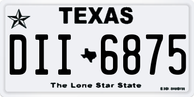 TX license plate DII6875