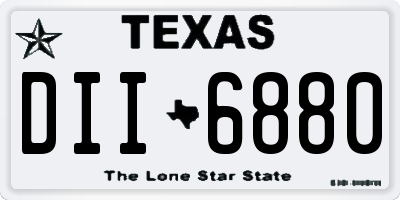 TX license plate DII6880