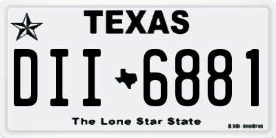TX license plate DII6881