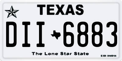 TX license plate DII6883