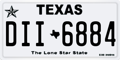 TX license plate DII6884