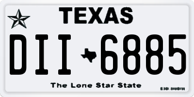 TX license plate DII6885