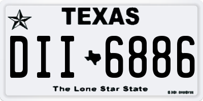 TX license plate DII6886