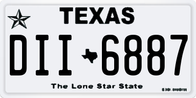 TX license plate DII6887