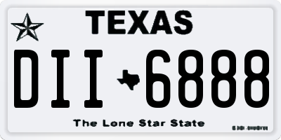 TX license plate DII6888