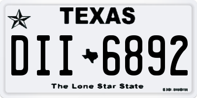 TX license plate DII6892