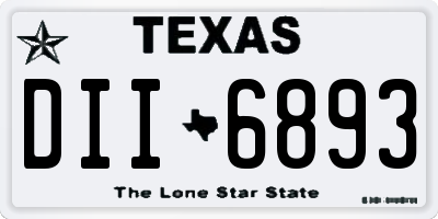 TX license plate DII6893