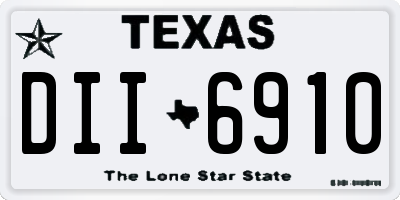 TX license plate DII6910