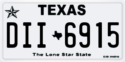 TX license plate DII6915