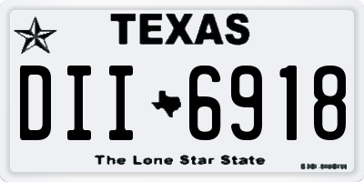 TX license plate DII6918