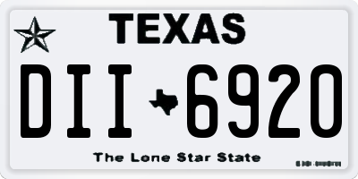 TX license plate DII6920