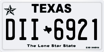 TX license plate DII6921