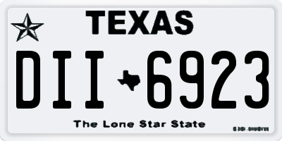 TX license plate DII6923