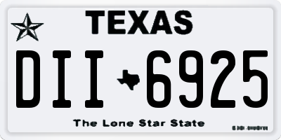 TX license plate DII6925