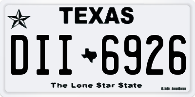 TX license plate DII6926