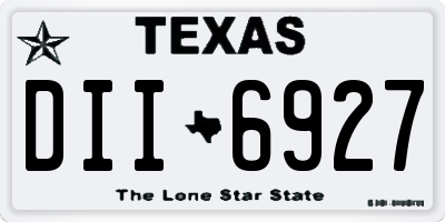TX license plate DII6927