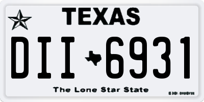 TX license plate DII6931
