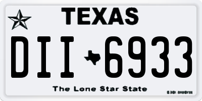 TX license plate DII6933