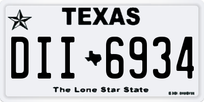 TX license plate DII6934