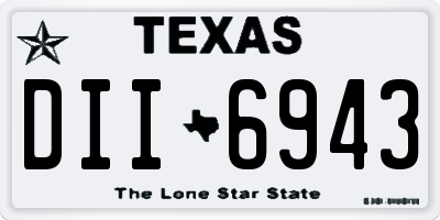 TX license plate DII6943