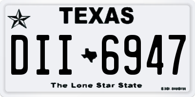 TX license plate DII6947