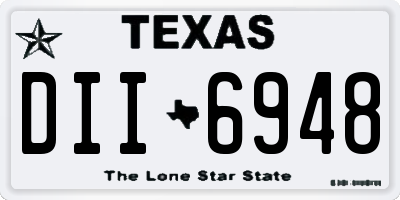 TX license plate DII6948