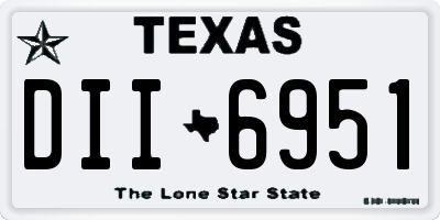 TX license plate DII6951