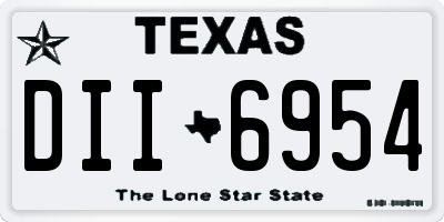 TX license plate DII6954