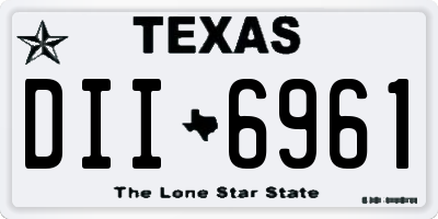 TX license plate DII6961