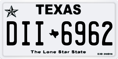 TX license plate DII6962