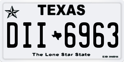 TX license plate DII6963