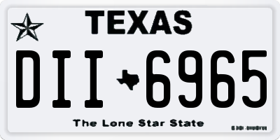 TX license plate DII6965