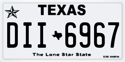 TX license plate DII6967