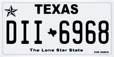 TX license plate DII6968