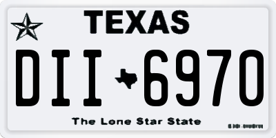 TX license plate DII6970
