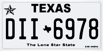 TX license plate DII6978