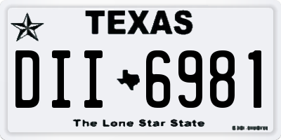 TX license plate DII6981