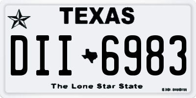 TX license plate DII6983
