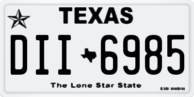 TX license plate DII6985