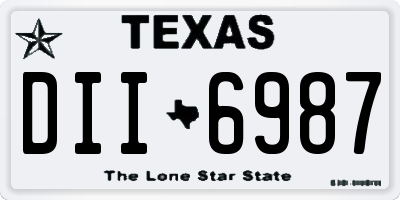 TX license plate DII6987