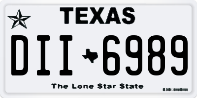 TX license plate DII6989