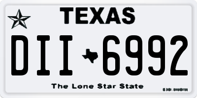 TX license plate DII6992