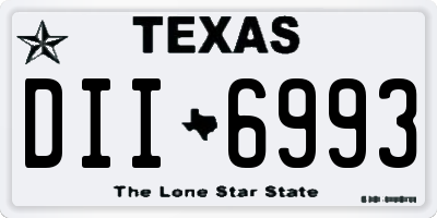 TX license plate DII6993